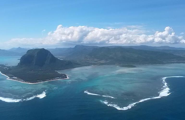 vue depuis hydravion lagon maurice