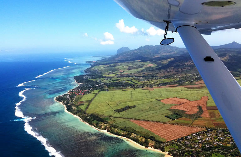 vue depuis hydravion maurice